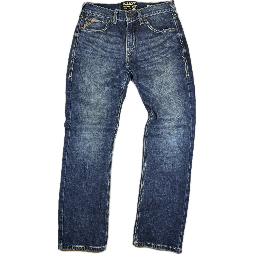 Ariat M8 Bryson Straight Jeans Mens 32x30 Dark Blue Modern Slim Leg